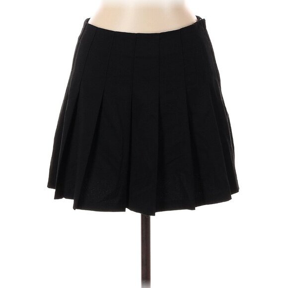 Divided H&M Pleated Mini Skirt Black 10 - Picture 1 of 9
